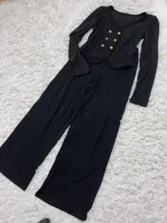 レディース長袖ブラックパンツスーツ