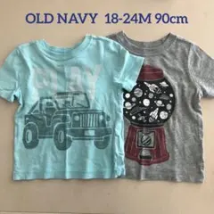 OLD NAVY 90cm18-24M 古着風Tシャツ2枚セット