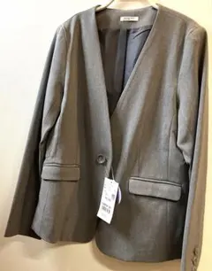 未使用　GLACIER ノーカラージャケット　　グレー