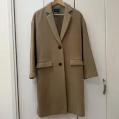 Doux archives ベージュ チェスターコート　ウール