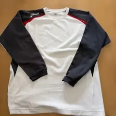 asics 長袖シャツ ホワイト/ブラック/レッド