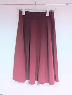 フレアスカート M ワインレッド ボルドー 総ゴム きれいめ オフィス 春