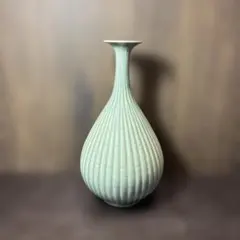 青磁 花瓶 竹節文 陶器 フラワーベース 青磁 花瓶 竹節文 陶器 フラワーベース - メルカリ