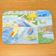 ふわふわガーゼハンカチ⭐️ユキエモン☆プールグラム ブルー☆fuwara