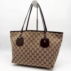 【良品】GUCCI GGエナメル キャンバス トートバッグ 肩掛け可