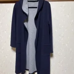 フード付きロングコーディガン