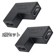 USB Type-C L字 中継アダプタ 2個 10Gbps 100W 高速転送