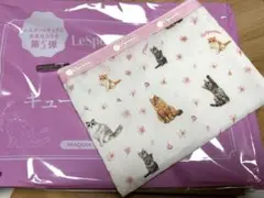MAQUIA 4月号付録 レスポートサック　猫 桜 柄ポーチ　大のみ