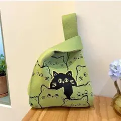 シンプルデザインで四季活躍！ポリエステルニットの伸縮性抜群トートバッグ