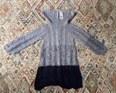 キッズ グラデーションニットワンピース(紺）