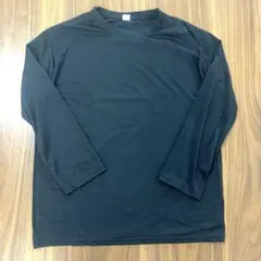 人気⭐️Tシャツ 長袖 ビッグシルエット無地 ロング Tシャツ ブラック Lサイズ