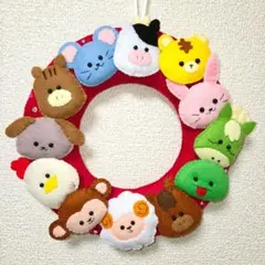 ハンドメイド・フェルト・リース・専用 フェルトリース・フェルトフレーム飾り・専用