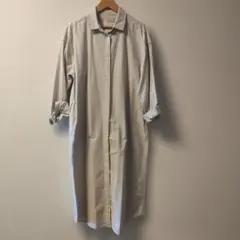 無印良品　 長袖 シャツワンピース　ライトグレー