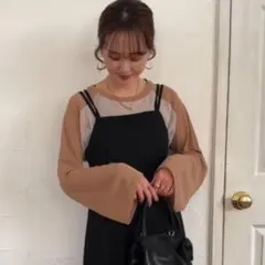 【11/19削除】しまむら/laumeomi..ㅤシアーラグランT ベージュM