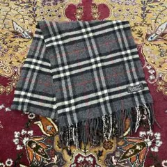 BURBERRY バーバリーズ ノバチェック ラムウール マフラー チャコール