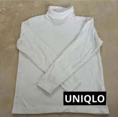 【ユニクロ】UNIQLOヒートテックフリースタートルネックT オフホワイト　M