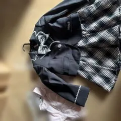 フォーマルドレス 黒・チェック柄120