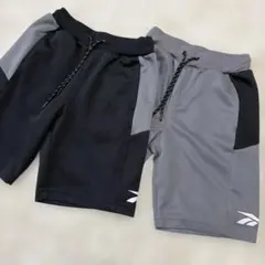 Reebok リーボック ハーフパンツ 半ズボン 黒 グレー 2枚セット 160