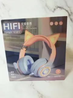 HIFI ワイヤレスヘッドフォン ピンク・ブルーのサムネイル