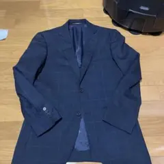 ORIHICA スーツ ネイビー チェック STRETCH ウール ジャケット