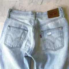 希少 Levi’s リーバイス 501 ライトブルー デニム ダメージ加工