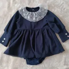 アプレレクール ネイビー レース襟 ワンピース 80 セレモニー 披露宴