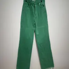 ZARA 緑色 デニムパンツ