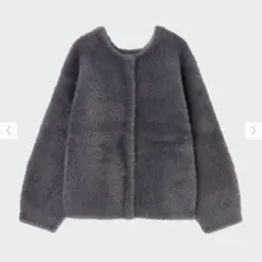 完売商品　2023PLST フェザーヤーン2WAYカーディガン　S グレー