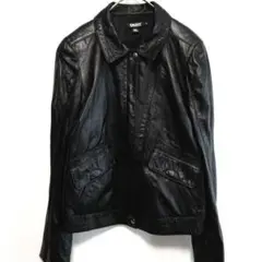 美品　シリア産　ラムレザー　羊革　本革　DKNY　ブルゾン　ジャンバー　Ｓ