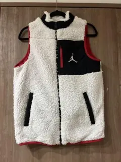 Jordan フリースベスト ホワイト/ブラック/レッド
