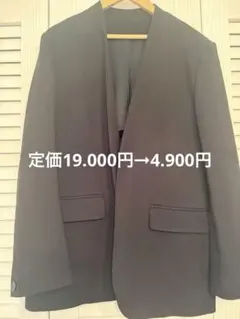 ノーカラー テーラードジャケット ブラックのサムネイル