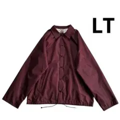 90s USA製 無地 ナイロン コーチジャケット LT えんじ 白