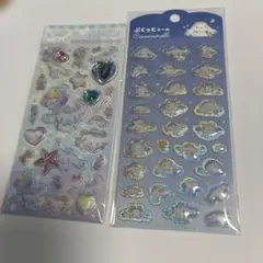 ２枚　シナモロール　キラキララインストーンシール　ぷくっとシール