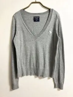 【値下げ中】Abercrombie & Fitch グレー Vネックセーター