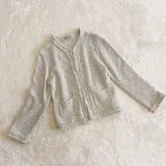 セオリーリュクス ツイードカーディガン ジャケット ベージュ 38 ラメ