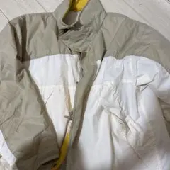 GU Lサイズ ダウンジャケット ベージュ/ホワイト/イエロー