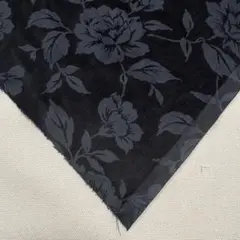 黒 バラ柄 別珍 生地