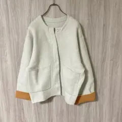 センスオブプレイスアーバンリサーチ　バイカラーニットコート ノーカラージャケット