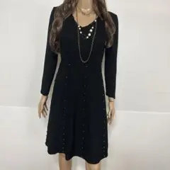 avion 秋♡大人気スタッズデザインブラックワンピース
