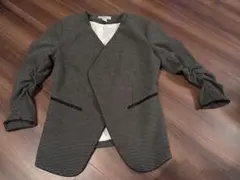 H&M ノーカラージャケット ドット柄 ブラックのサムネイル