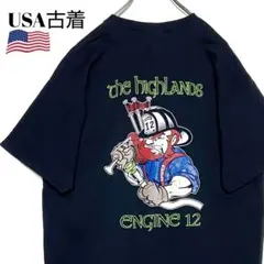 USA古着 バックプリントTシャツ 黒 L オーバーサイズ プリントtシャツ