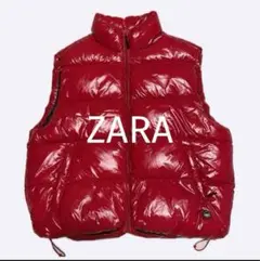 ZARA オーバーサイズ　ダウンベスト　赤　L XL