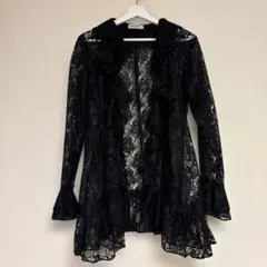美品Exotic Blue 黒レースカーディガン