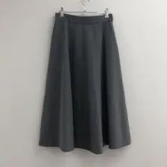 グレー系 フレア スカート きれいめ 通勤 春秋 Pitnr ミモレ丈