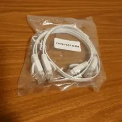 CAT6 フラット LANケーブル 0.5M ホワイト