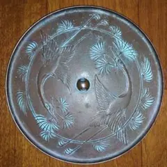 中国　古銅青銅　神獣文　銅鏡　古鏡　紙鎮　文鎮　時代箱付　M　9273E 中国 古銅青銅 神獣文 銅鏡 古鏡 紙鎮 文鎮 時代箱付 M