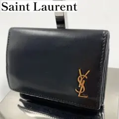 【✨美品✨】サンローラン 三つ折り財布 カサンドラ ブラックのサムネイル