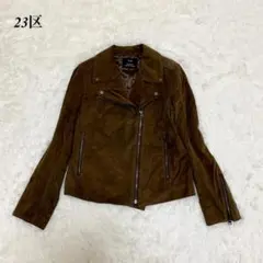 23区 スエード スウェード ダブルライダース ジャケット 34 ブラウン ■のサムネイル