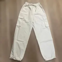 GU ドローストリング カーゴパンツ ホワイト 丈長め XS