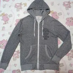 グレー フルジップ フードパーカー